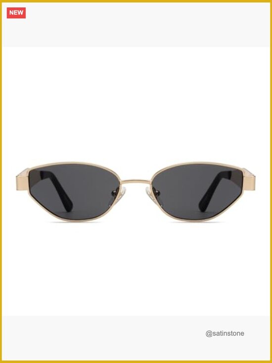 Retro Oval Cat Eye Metal Sunglasses UV400 Protection Half-Frame Shades